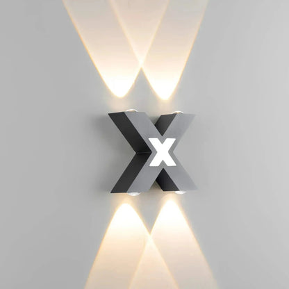Aplique de Pared Moderno en Forma de X con Iluminación LED para Exteriores - Lámpara de Pared Resistente al Agua 4