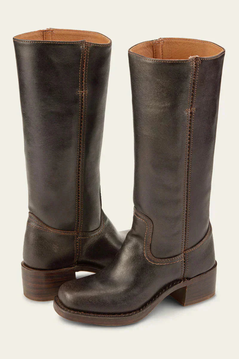 Botas Negras de Mujer de Cuero con Tacón de Bloque – Diseño Clásico y Duradero para Otoño e Invierno 3