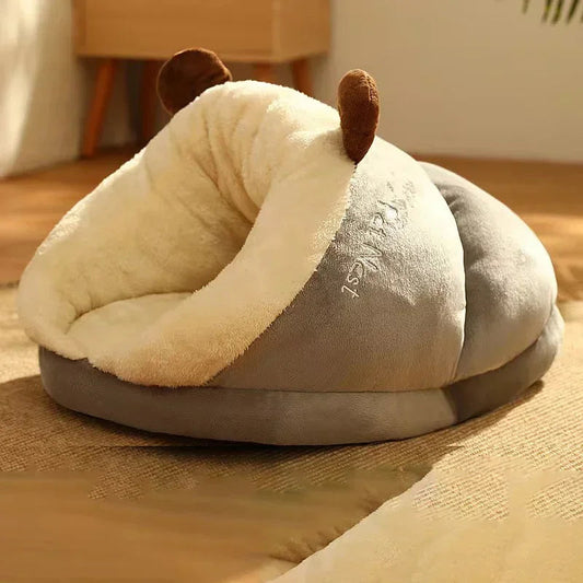 Cama Plegable para Perros de Lana Coral, Diseño de Zapatilla, Cálida y Lavable – Ideal para Perros Pequeños y Medianos 0