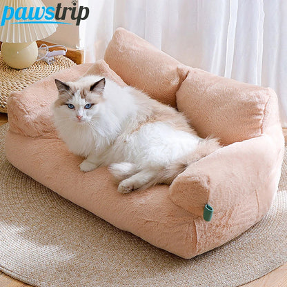 Cama para Gatos Cálida de Felpa y Algodón PP, Acogedora para Invierno, Ideal para Perros y Gatos Pequeños y Medianos 2