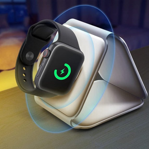 Cargador Inalámbrico Plegable 3 en 1 para iPhone, Apple Watch y AirPods – Carga Inalámbrica Rápida y Diseño Compacto 3