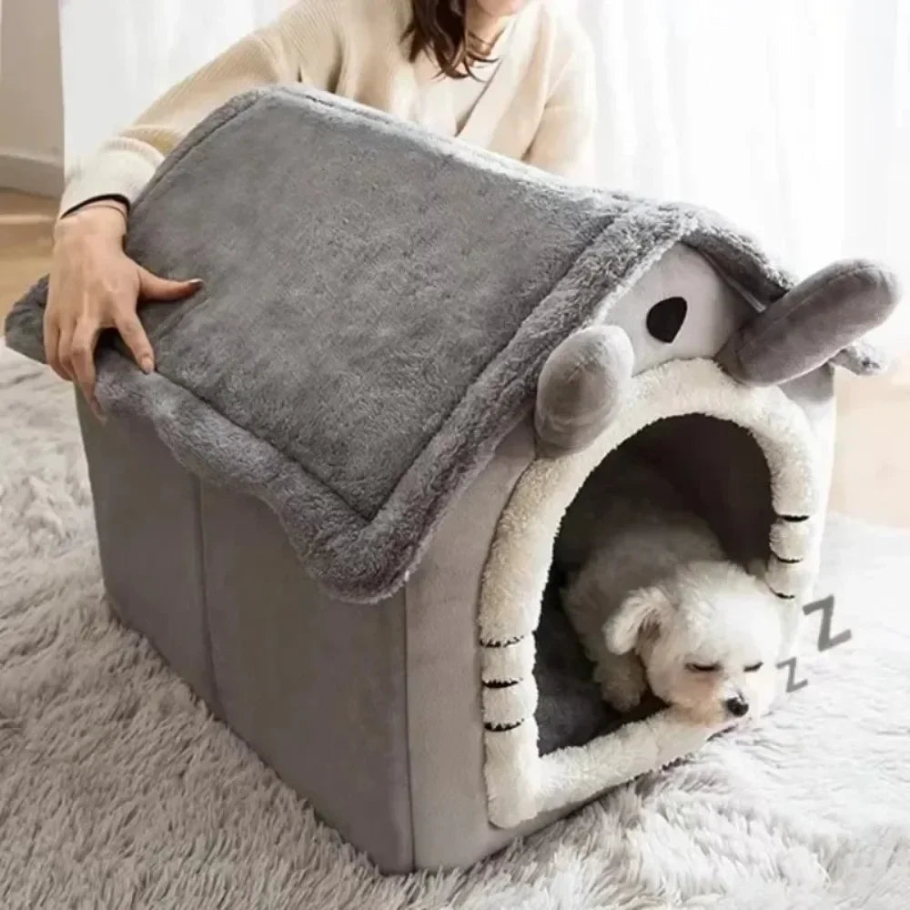 Casa para Perros Pequeños Lavable y Desmontable, Comodidad Todo el Año en Korduroy 1