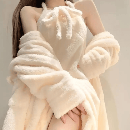 Conjunto de Ropa de Salón Acogedor y Grueso, Suave y Transpirable – Ideal para Relajarse en Casa, Color Beige 3