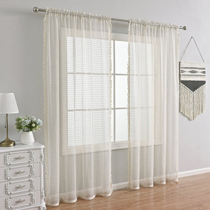 Cortinas Beige Translúcidas de Poliéster para Sala y Ventanas – Varias Dimensiones, Elegantes y Funcionales 9