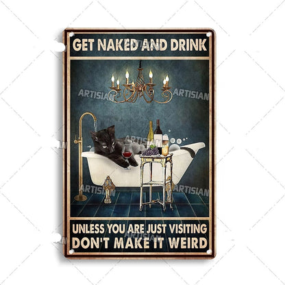 Cuadro Decorativo de Gato Artístico en Metal, 30 x 20 cm – Decoración de Pared Divertida para Interiores 0