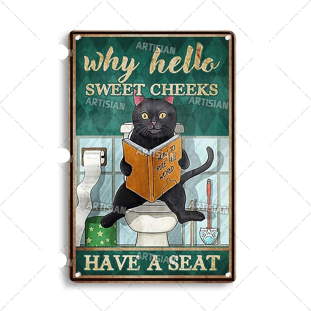 Cuadro Decorativo de Gato Artístico en Metal, 30 x 20 cm – Decoración de Pared Divertida para Interiores 17