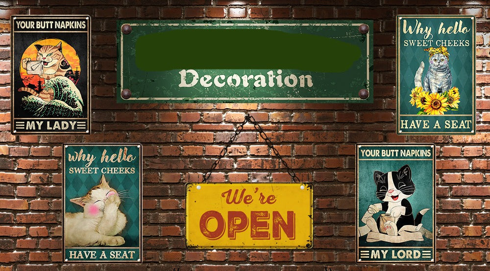 Cuadro Decorativo de Gato Artístico en Metal, 30 x 20 cm – Decoración de Pared Divertida para Interiores 2