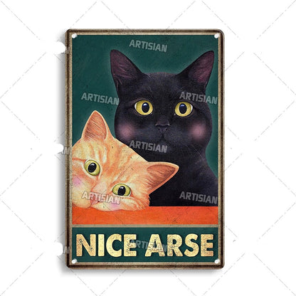 Cuadro Decorativo de Gato Artístico en Metal, 30 x 20 cm – Decoración de Pared Divertida para Interiores 5