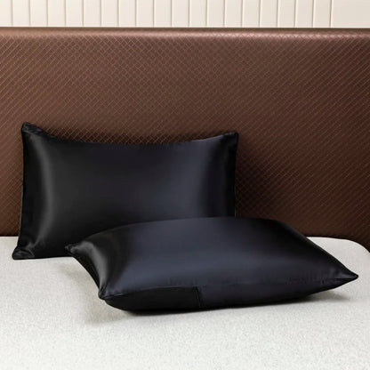 Czarny Satynowy Prześcieradło z Pasującymi Poduszkami – Luksusowy Zestaw do Sypialni w Rozmiarze Queen, Twin, Full i King 3