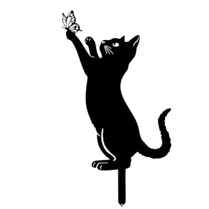 Escultura de Gato de Metal para Jardín – Decoración Exterior Duradera y Elegante en Hierro Negro 5