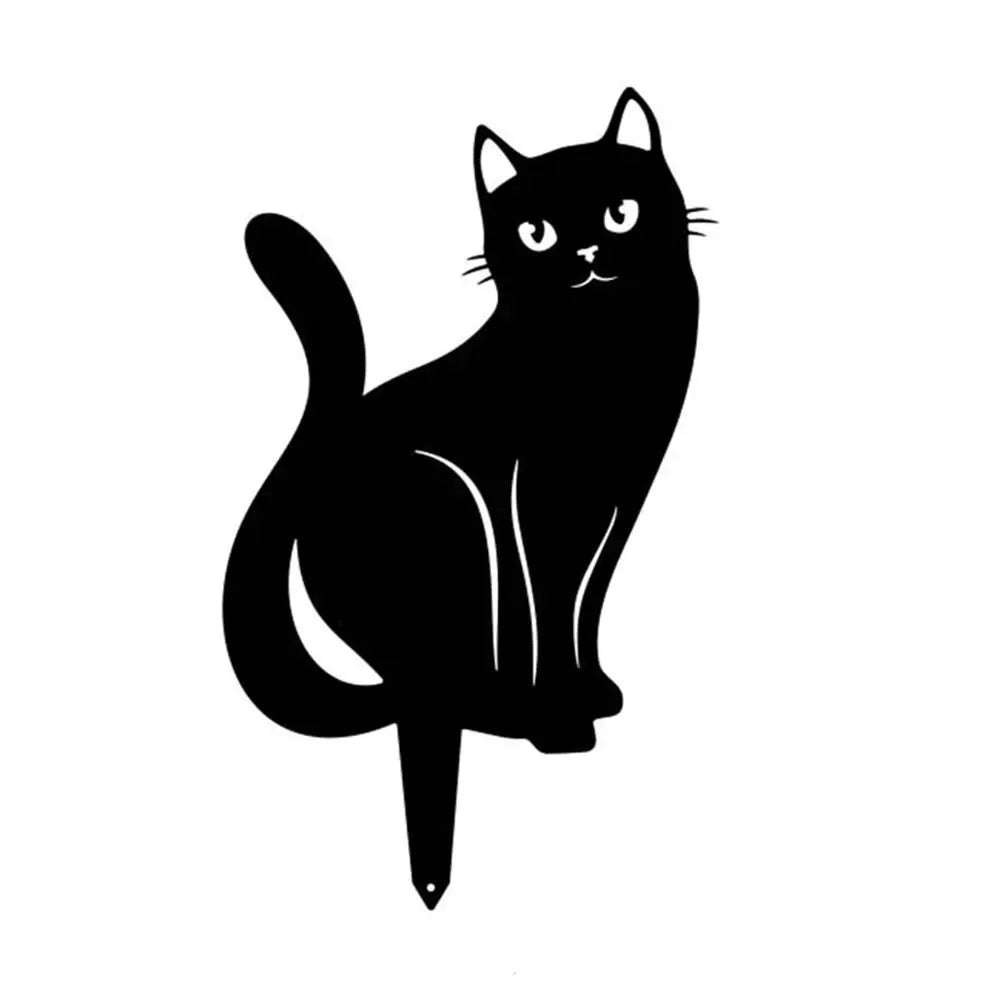 Escultura de Gato de Metal para Jardín – Decoración Exterior Duradera y Elegante en Hierro Negro 8