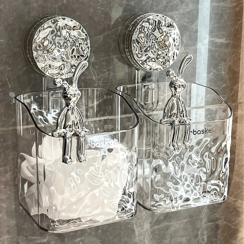 Estante Organizator Multifuncional Transparente para Cosméticos y Especias – Fácil Instalación en Azulejos y Vidrio 2