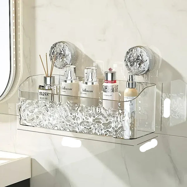 Estante Organizator Multifuncional Transparente para Cosméticos y Especias – Fácil Instalación en Azulejos y Vidrio 3