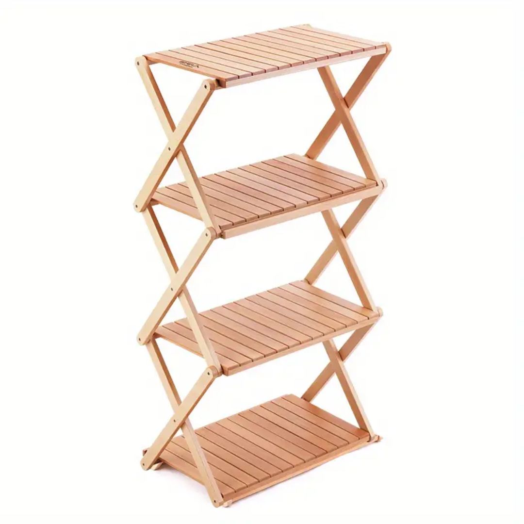 Estante Plegable de Madera Multicapa – Soporte Liviano para Organización en Hogar y Oficina 1