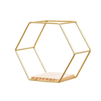 Estante de Pared Hexagonal de Metal – Estantería Moderna para Decoración y Almacenamiento en el Hogar 0