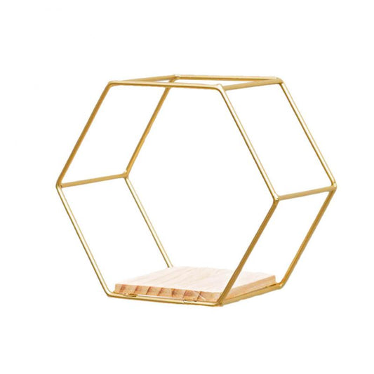 Estante de Pared Hexagonal de Metal – Estantería Moderna para Decoración y Almacenamiento en el Hogar 0