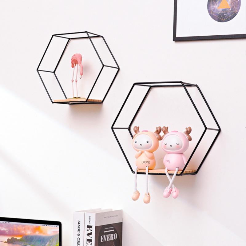 Estante de Pared Hexagonal de Metal – Estantería Moderna para Decoración y Almacenamiento en el Hogar 1