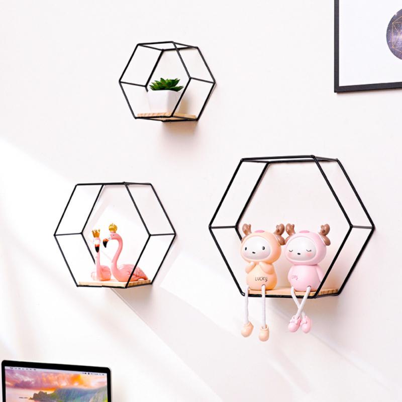 Estante de Pared Hexagonal de Metal – Estantería Moderna para Decoración y Almacenamiento en el Hogar 3
