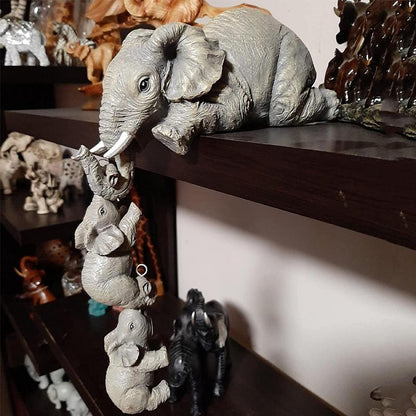 Figura Decorativa de Elefante en 3 Piezas – Artesanía en Resina para Decoración del Hogar 3