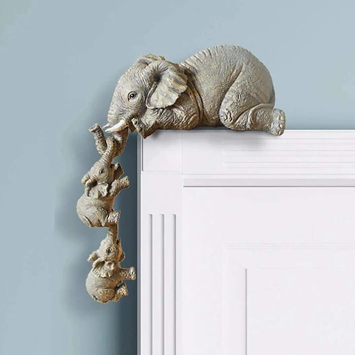 Figura Decorativa de Elefante en 3 Piezas – Artesanía en Resina para Decoración del Hogar 4