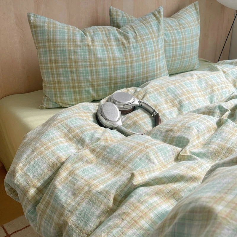 Funda Nórdica Queen de Algodón Transpirable con Diseño Japonés en Rayas Azules – Suave y Duradera 3