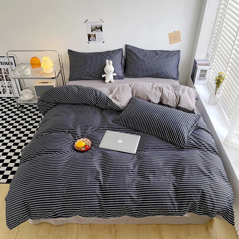 Funda Nórdica de Poliéster StripeCozy para Cama 90/105/135 – Diseño Moderno y Versátil con Cremallera 6