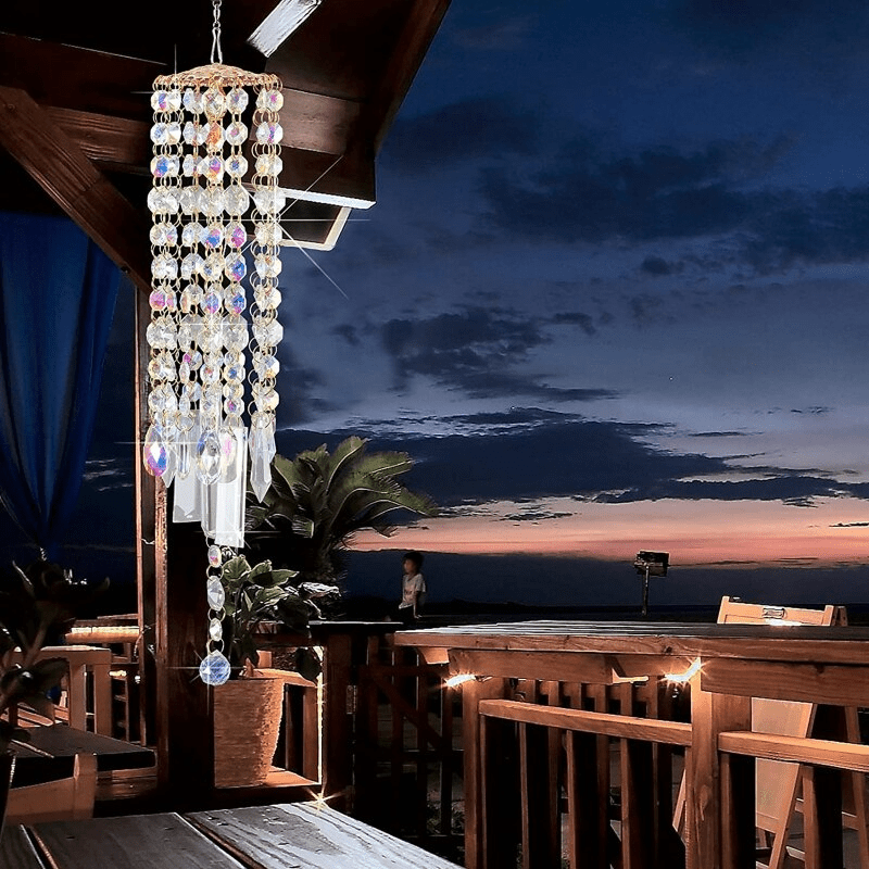 Gong de Viento de Cristal Multicolor para Relajación – Resistente a la Intemperie y Diseño Elegante de 29,5 cm 1