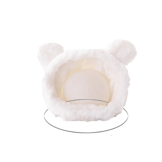 Gorro de Invierno para Mascotas con Diseño de Oso y Conejo – Accesorio Cálido para Perros y Gatos, Forro Polar, Tamaño 30-35 cm 0