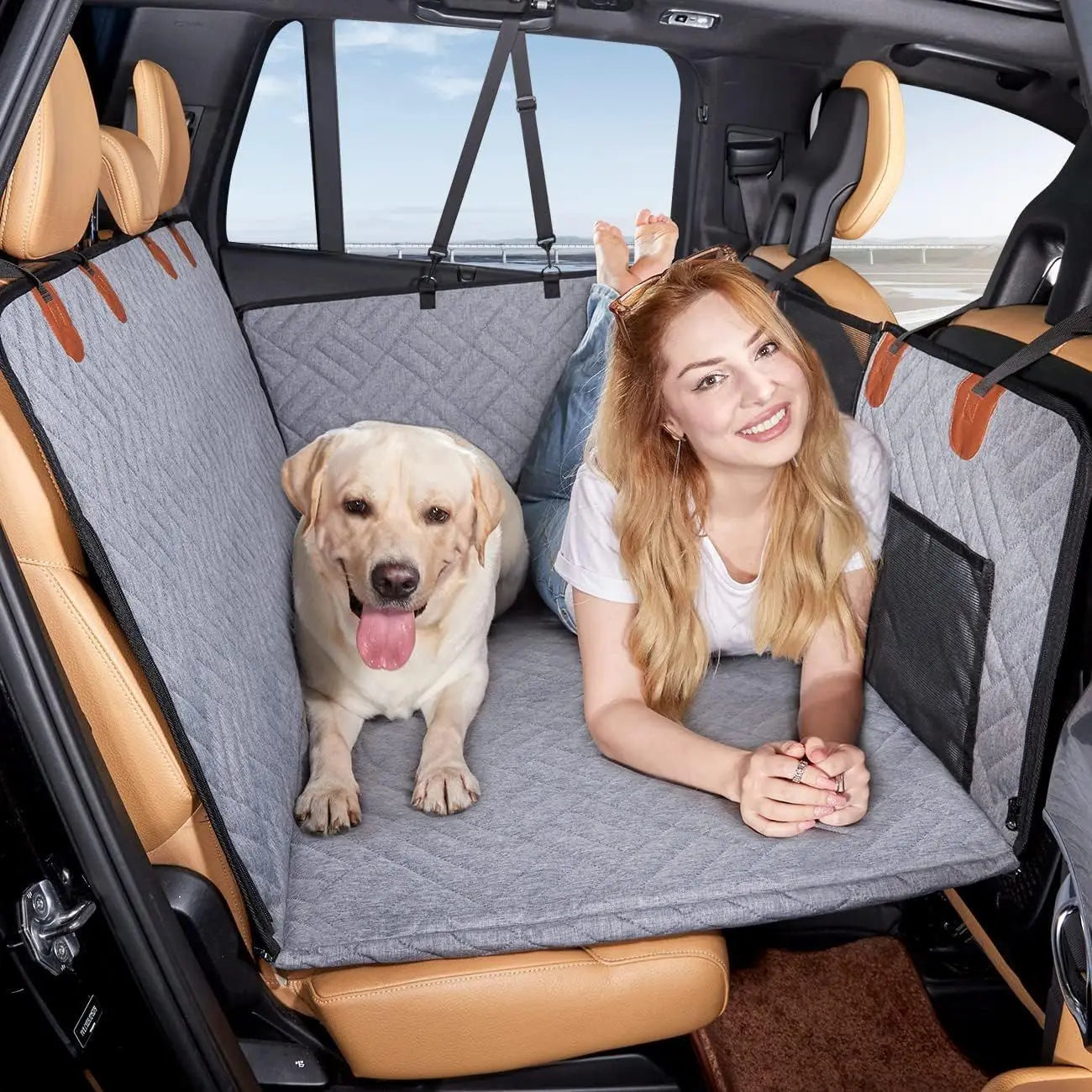 Hamaca para Perros en el Coche – Protección y Comodidad, 133 cm x 160 cm, Resistente y Duradera, Ideal para Viajes 2
