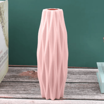 Jarrón Decorativo Moderno de Estilo Escandinavo en Rosa, Verde y Blanco – Florero de Diseño Origami 0