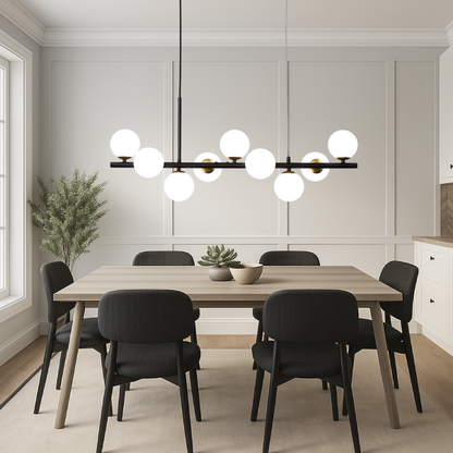 Lámpara Colgante Moderna LED Negra con Altura Regulable para Comedor – Diseño Elegante y Funcional 1