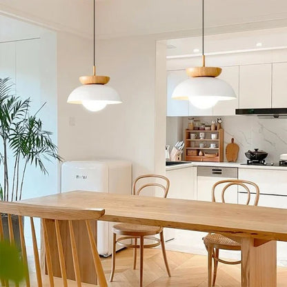 Lámpara Colgante de Madera Escandinava – Lámpara Techo Moderna y Ecológica, Diseño Minimalista, Iluminación Suave, 16 cm Diámetro 1