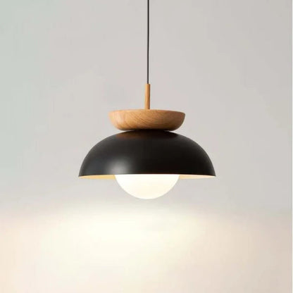 Lámpara Colgante de Madera Escandinava – Lámpara Techo Moderna y Ecológica, Diseño Minimalista, Iluminación Suave, 16 cm Diámetro 8