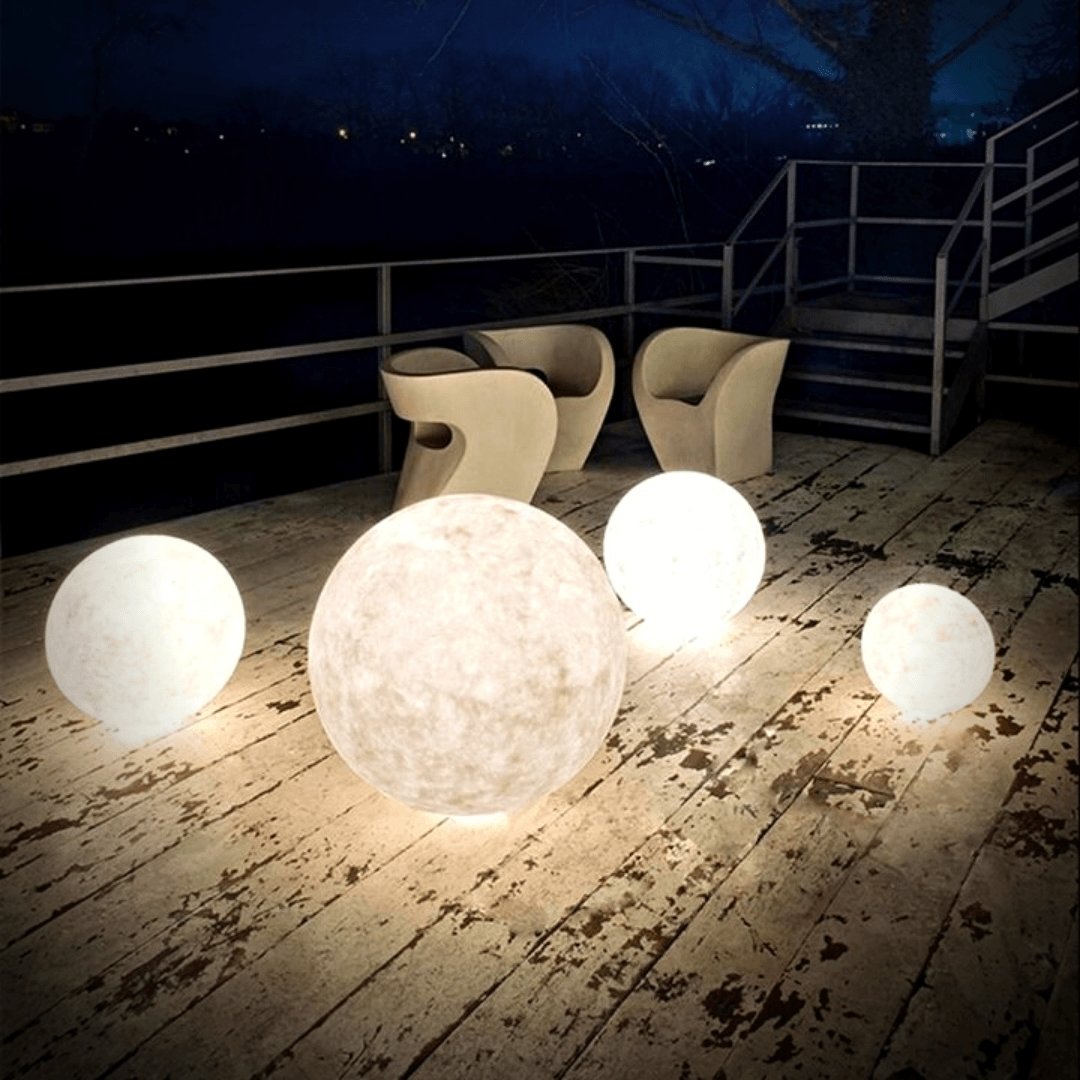 Lámpara Decorativa Lunar con Base de Madera Natural y Control Táctil – Luz Cálida para Decoración de Interiores 4