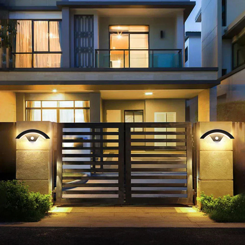 Lámpara de Exterior con Sensor de Movimiento – Iluminación Automática para Jardines y Entradas, Acero Inoxidable, Color Negro 1