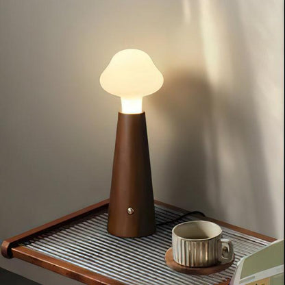 Lámpara de Mesa Moderna de Madera y Metal con Luz Suave – Ideal para Dormitorio y Oficina, Diseño Compacto y Elegante 4