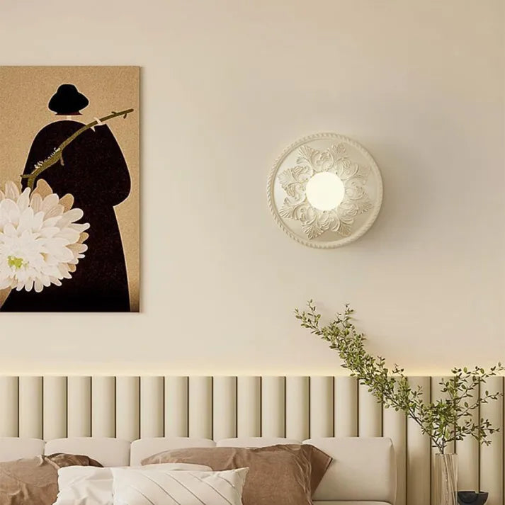 Lámpara de Pared Artística de Resina con Luz LED Cálida – Diseño Moderno para Interiores, 30 cm Diámetro 4