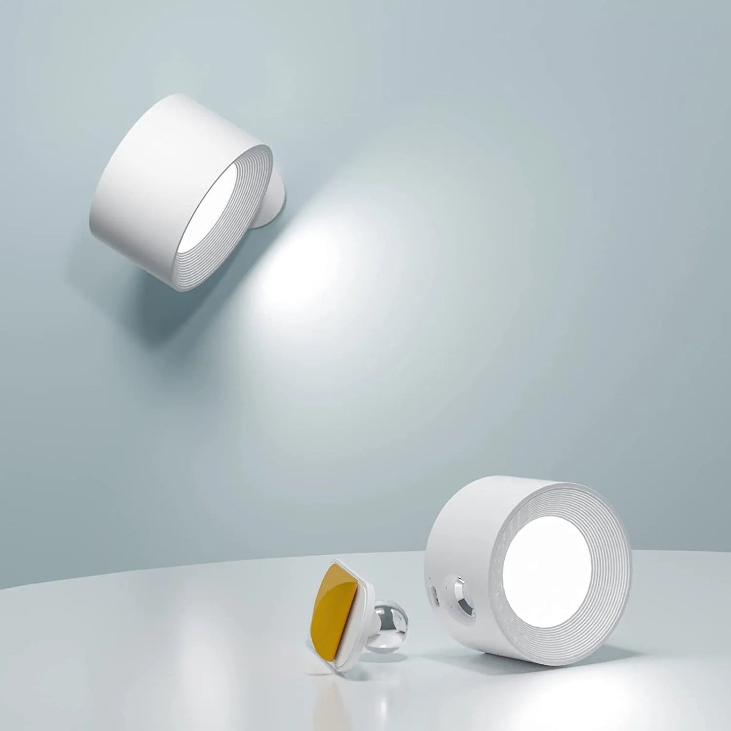 Lámpara de Pared Inalámbrica con Ajuste de Luz y Rotación 360° – Aplique Pared Portátil con Tres Colores de Luz 0