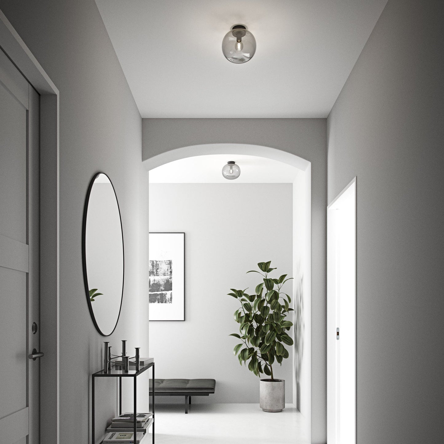 Lámpara de Techo de Vidrio Inflatable de 27.5 cm – Acabados Elegantes en Bronce y Ahumado 5