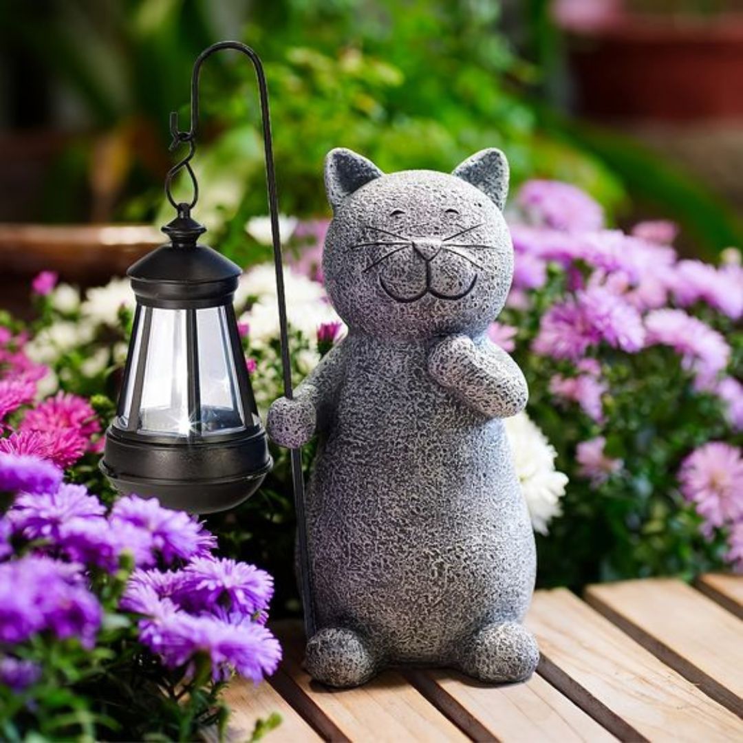 Linterna Solar Recargable en Forma de Gato para Jardín – Iluminación Ecológica y Decorativa, Resistente a la Intemperie 2