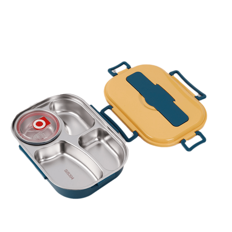 Lonchera de Acero Inoxidable con 4 Compartimentos y Tazón de Sopa – Perfecta para Comidas en Movimiento 10