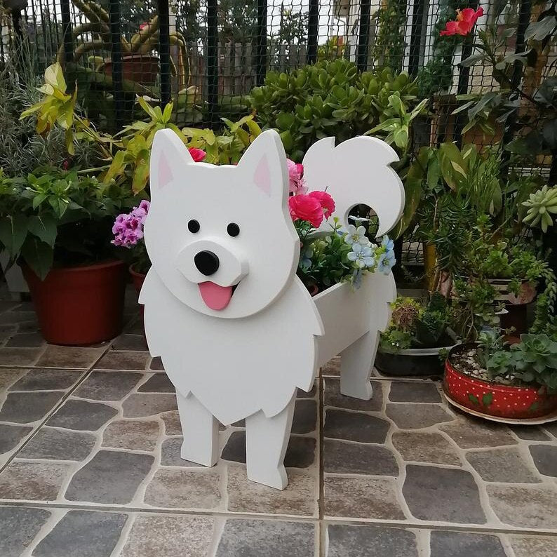 Macetero Decorativo en Forma de Perro para Interiores y Jardines – Maceteros Exterior e Interior, Ideal para Amantes de Mascotas 24