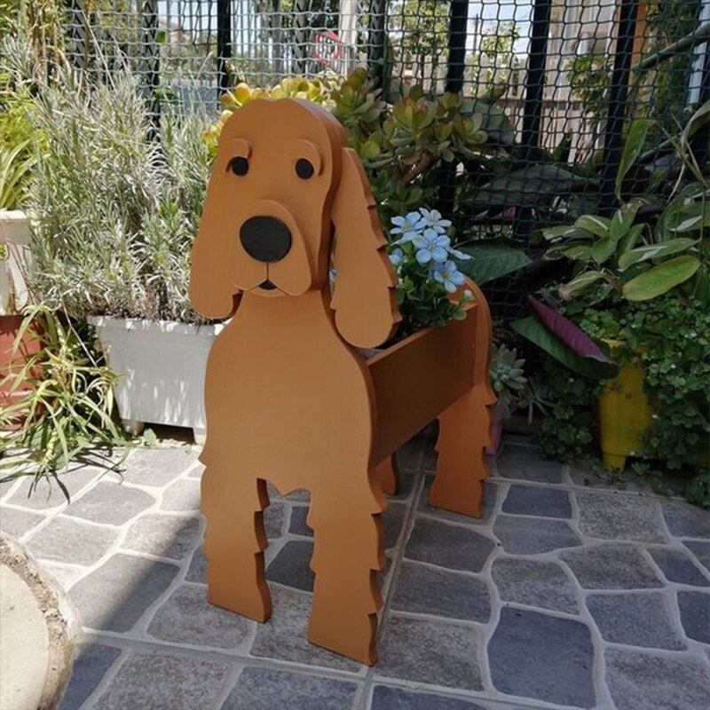 Macetero Decorativo en Forma de Perro para Interiores y Jardines – Maceteros Exterior e Interior, Ideal para Amantes de Mascotas 4