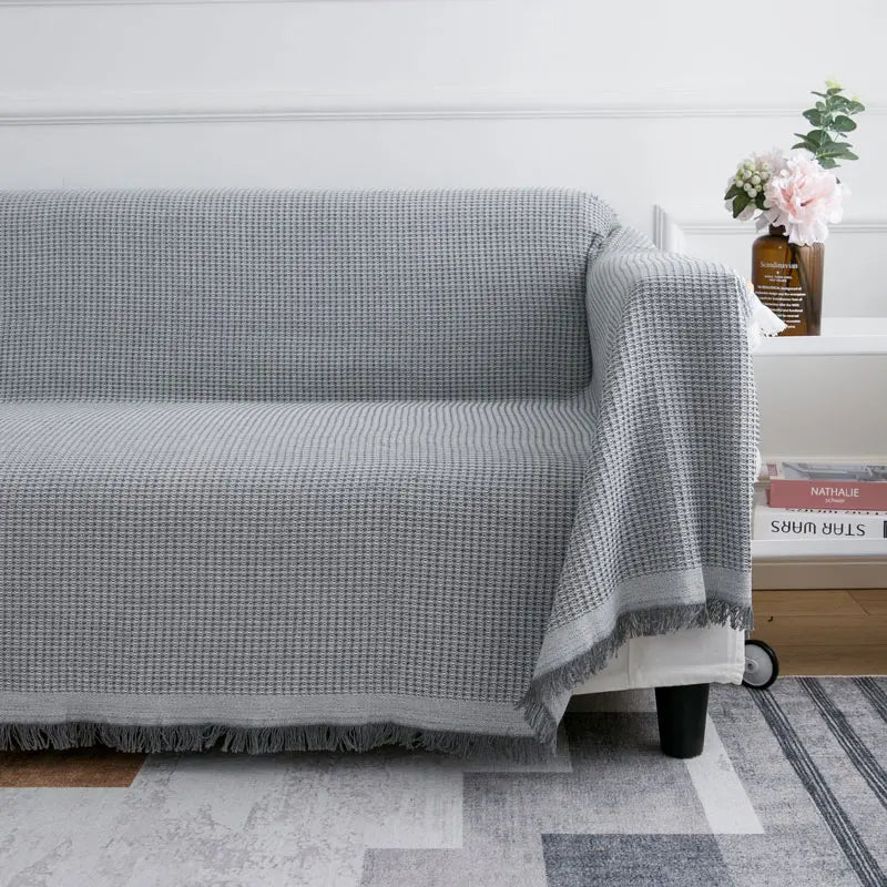 Manta con Flecos de Algodón y Poliéster – Diseño Nórdico Elegante para Sofá y Cama, 90x150 cm 5