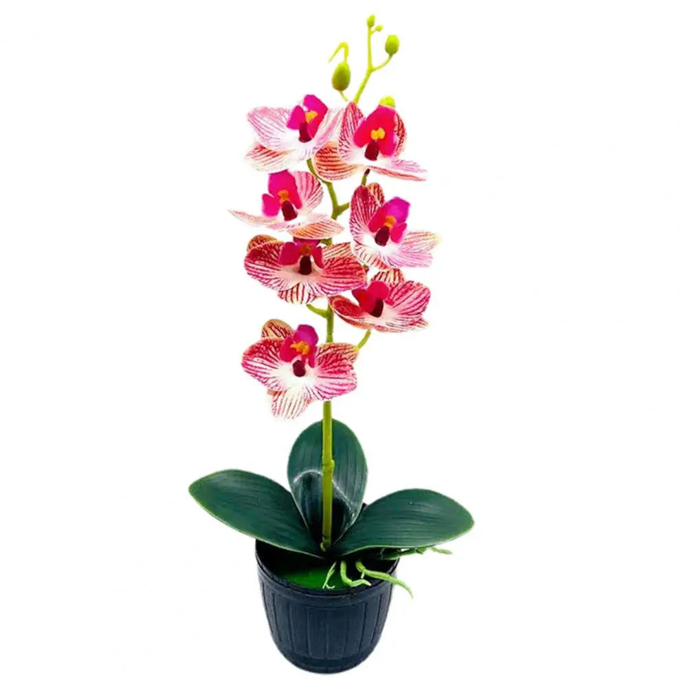 Orquídea Artificial Bonsái con Maceta Decorativa – Apariencia Natural y Sin Mantenimiento para Decoración Todo el Año 0