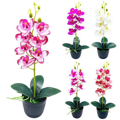 Orquídea Artificial Bonsái con Maceta Decorativa – Apariencia Natural y Sin Mantenimiento para Decoración Todo el Año 4