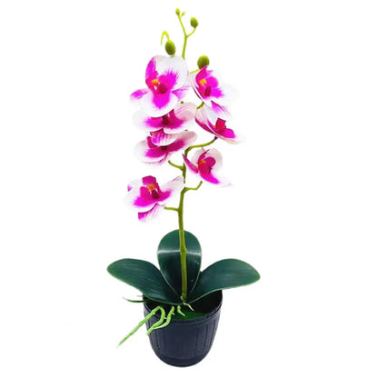 Orquídea Artificial Bonsái con Maceta Decorativa – Apariencia Natural y Sin Mantenimiento para Decoración Todo el Año 8