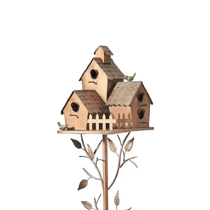 Pajarera Exterior de Metal Elegante para Jardín – Refugio Decorativo para Aves, Fácil Instalación 6