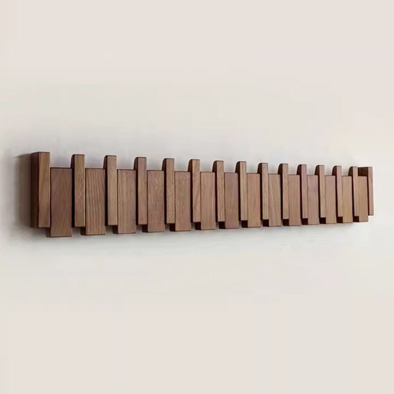 Percha de Madera con Ganchos Plegables, Diseño Inspirado en Piano – Elegante y Funcional para Ahorrar Espacio 0