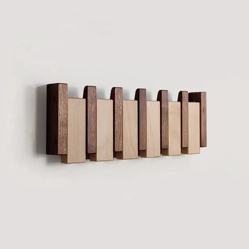 Percha de Madera con Ganchos Plegables, Diseño Inspirado en Piano – Elegante y Funcional para Ahorrar Espacio 1